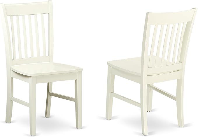 East West Furniture NDNO3-LWH-W Norden 3 Piece Room Set Contains a Rectangle Kitchen Table with Dropleaf and 2 Dining Chairs, 30x48 Inch, Linen White - LeafyLoom