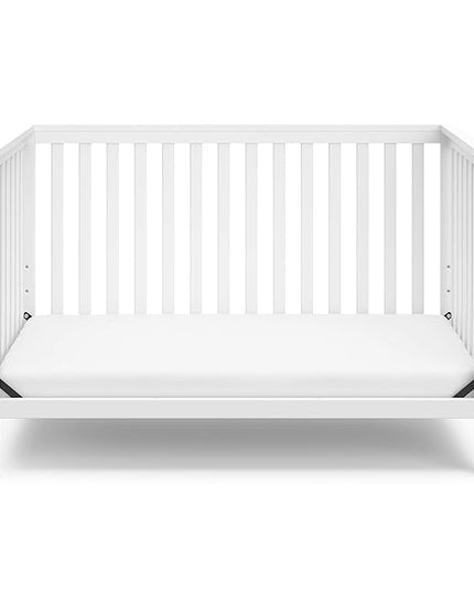 Storkcraft Hillcrest 4-in-1 Convertible Crib (White) - Converts to Daybed, Toddler Bed, and Full-Size Bed, Fits Standard Full-Size Crib Mattress, Adjustable Mattress Support Base - LeafyLoom