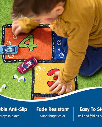 Booooom Jackson Hopscotch Kid Rug 31''x70'' Kids Preschool Rugs for3, 4, 5, 6, and 7 Year Olds,Kids Rugs for Classroom and Bedroom - LeafyLoom