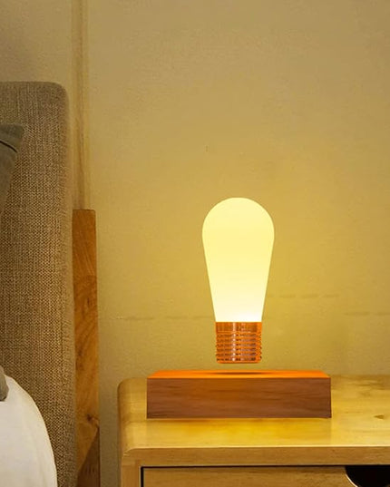 HCNT Floating Light Bulb, Magnetic Levitating LED Desk Lamp Table lamp Night Light, 360 Degree Automatic Rotating Light, Unique Gifts for Christmas Office Decor - LeafyLoom