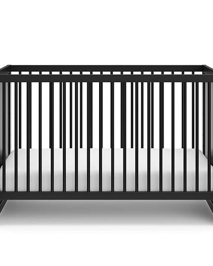 Storkcraft Calabasas 3-in-1 Convertible Crib (Black) – GREENGUARD Gold Certified, Fits Standard Crib Mattress, Converts to Toddler Bed, Modern Style, Easy 30-Minute Assembly - LeafyLoom