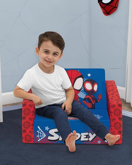 Delta Children Marvel Spidey and His Amazing Friends Cozee Flip-Out Chair - 2-in-1 Convertible Chair to Lounger for Kids - LeafyLoom