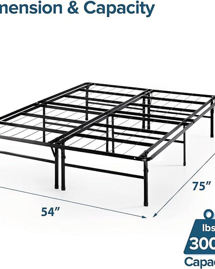 ZINUS 8 Inch Foam and Spring Mattress and Heavy Duty SmartBase Metal Mattress Foundation Set / Bed and Mattress Set / No Box Spring Needed / Mattress in a Box, Full - LeafyLoom