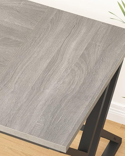 LVB 70.8" Long Office Desk, Modern Large Wood Metal Computer Desk, Industrial Double Workstation Desk for Two People, Rustic PC Executive Work Study Writing Computer Table for Home, Light Grey Oak - LeafyLoom
