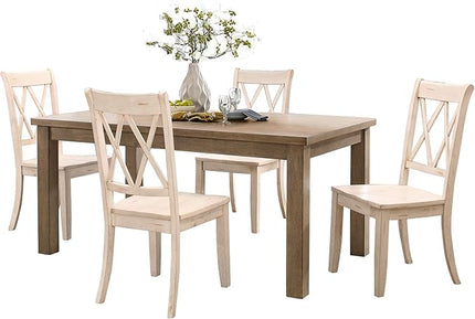 Homelegance 5-Piece Dining Set, White - LeafyLoom