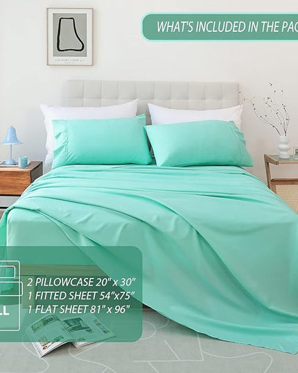 Full Sheet Set - 4 Piece Soft Breathable Bed Sheets for Full Size Bed, Extra Deep Pocket Lxuury Brushed Sheets, Cooling Hotel Bedding Sheets and Pillowcases, Wrinkle Free Oeko-Tex Sheets - LeafyLoom