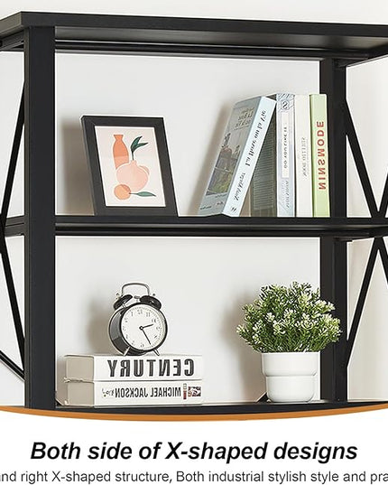 HOMBAZAAR Bookshelf, 6-Tier Industrial Bookshelf, Etagere Bookcases and Bookshelves, Tall Bookshelf Storage Organizer, Freestanding Bookshelf for Living Room, Bedroom and Home Office，Black - LeafyLoom