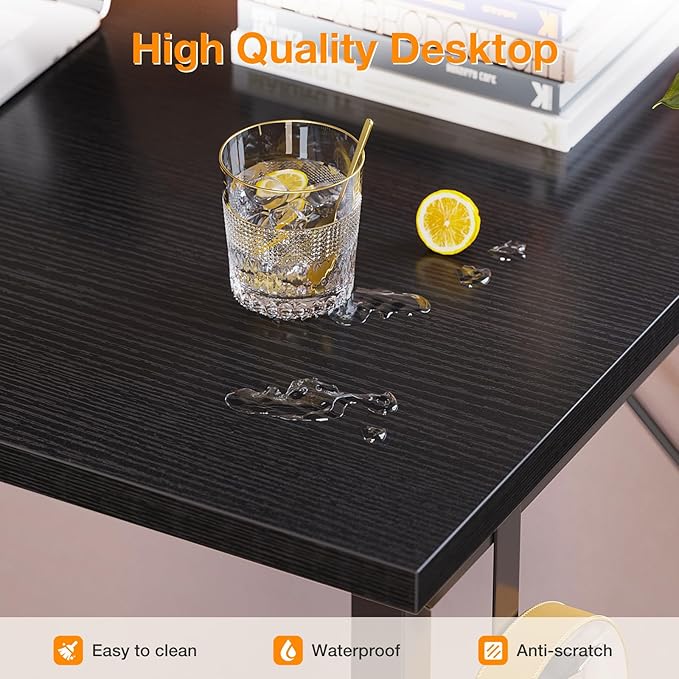 ODK Computer Desk Large Office Desk, 63 Inch Gaming Desk with Storage, Modern PC Desk Work Table with Headphone Hook for Home Office, Black - LeafyLoom