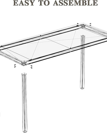 Teraves Computer Desk/Dining Table Office Desk Sturdy Writing Workstation for Home Office (47.24”, Black Oak) - LeafyLoom