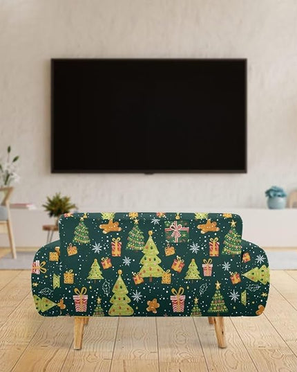 FKELYI Christmas Tree Sofa Couch Cover Comfortable Furniture Protector with Elastic Bottom Stretch Sofa Slipcover for Living Room L FKELYI