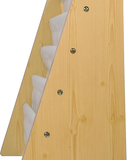 Wildkin Kids Canvas Sling Bookshelf for Boys and Girls, Wooden Design Features Four Fabric Shelves, Keep Bedrooms, Playrooms, and Classrooms Organized, Measures 25 x 24 x 11 Inches (Natural w/ Tan) - LeafyLoom