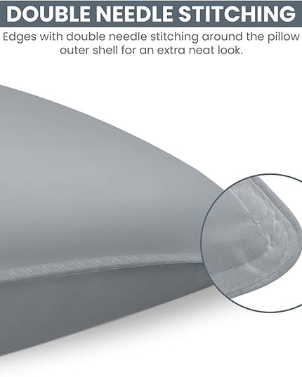 Utopia Bedding Bed Pillows for Sleeping (Grey), King Size, Set of 2, Hotel Pillows, Cooling Pillows for Side, Back or Stomach Sleepers - LeafyLoom