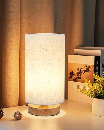 Table Lamp for Bedroom - Small Beside Touch Lamps for Night Stands Home Office - Minimalist Design Warm Light Mini Boho Lamp - Fits in Kids,Living,Nursey Room,College Dorm - Awesome Gift Choice - LeafyLoom