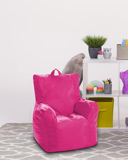 Posh Creations Bean Bag Structured Seat for Toddlers and Kids, Comfy Chair for Children, Pasadena, Pink - LeafyLoom