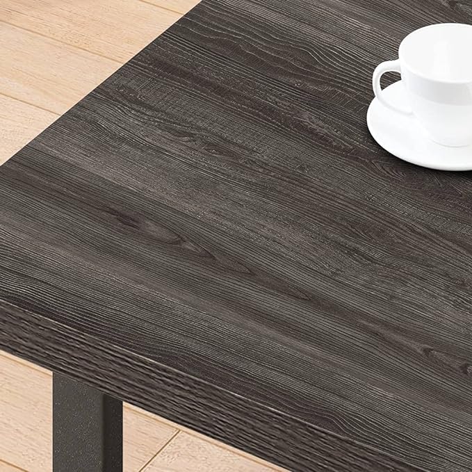 IBF Rustic Coffee Table, Wood and Metal Simple Industrial Modern Center Table, Minimalist Rectangle Wooden Farmhouse Cocktail Table for Living Room, Dark Gray Oak, 47 Inch - LeafyLoom