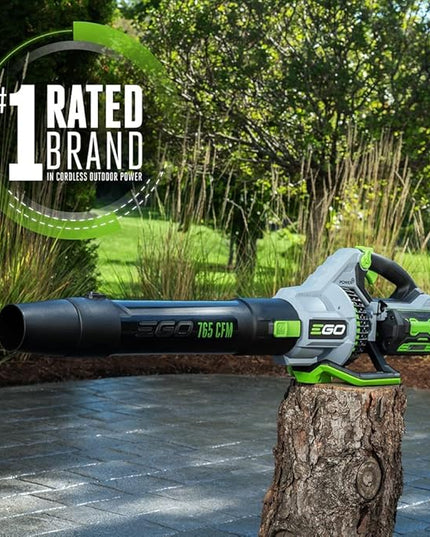 EGO Power+ LB7654 765 CFM Variable-Speed 56-Volt Lithium-ion Cordless Leaf Blower with Shoulder Strap, 5.0Ah Battery and Charger Included - LeafyLoom