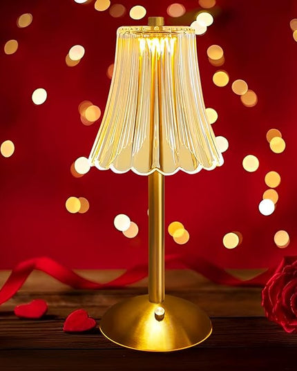 Table Lamps for Nightstand,3 Colors Crystal Table Lamp,LED Night Light,Cordless Lamp Vintage Lamp,Rechargeable Touch Control Small Desk Lamp,Bedside Lamps for Living Bedroom Bathroom Room Bar Lamp - LeafyLoom