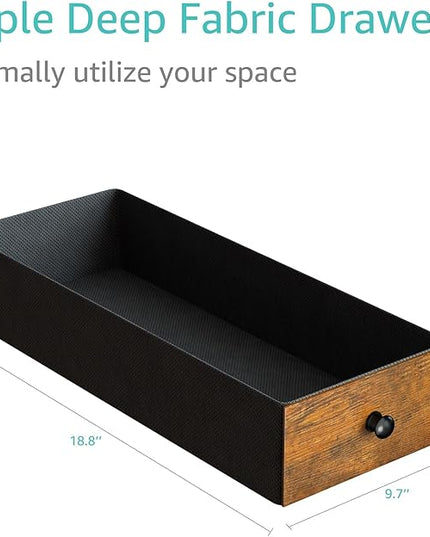 Lufeiya Computer Desk with Drawers - 40 Inch Work Small Desk for Bedroom Home Office, Simple Study Writing Table PC Desks with Drawer Storage Shelves, Rustic Brown - LeafyLoom