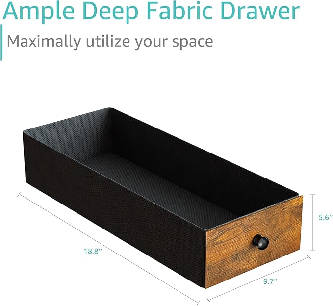 Lufeiya Computer Desk with Drawers - 40 Inch Work Small Desk for Bedroom Home Office, Simple Study Writing Table PC Desks with Drawer Storage Shelves, Rustic Brown - LeafyLoom