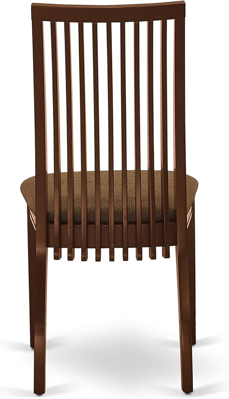 East West Furniture Monza 5 Piece Kitchen Set Includes a Rectangle Table with Dropleaf and 4 Linen Fabric Dining Room Chairs, 36x54 Inch, Mahogany - LeafyLoom