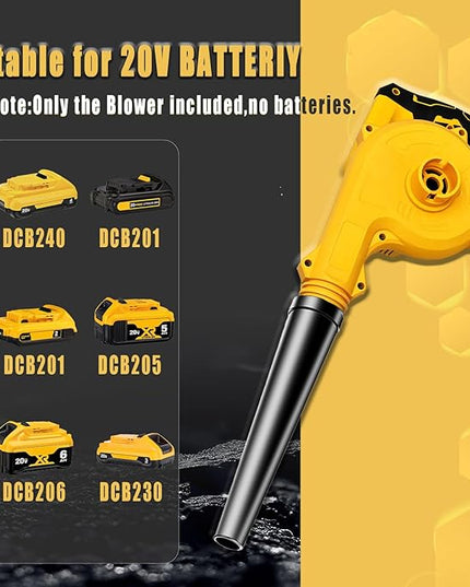 Mini Cordless Leaf Blower for Dewalt 20V Battery, Replace for DCE100B Air Blower, Vacuum150CFM Up to 120MPH, 2-in-1 Handle Electric Blower(Battery Not Included) - LeafyLoom