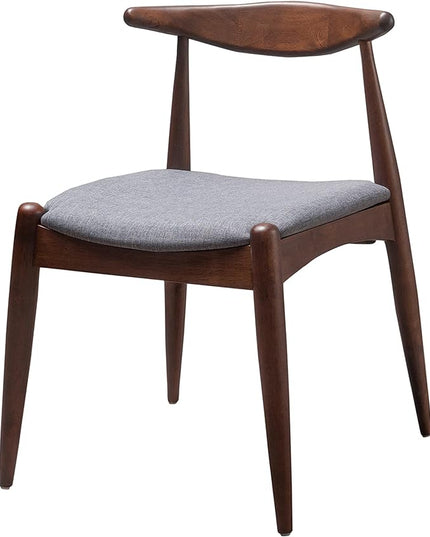 Christopher Knight Home Francie Fabric with Walnut Finish Dining Chairs, 2-Pcs Set, Light Grey / Walnut - LeafyLoom