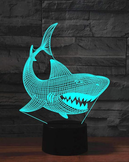Night Light for Kids 3D Shark Led Lamp with Remote Control 16 Color Changing Xmas Birthday Gift for Child - LeafyLoom