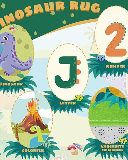 Kids Rug for Playroom,78.7 X 59 Inch Dinosaur Kids Play Mat ABC Classroom Rug,Non-Slip Cute Alphabet Rug Soft Kids Floor Mats Carpet,Toddler Baby Playroom Mat for Kids Room Classroom Playroom - LeafyLoom
