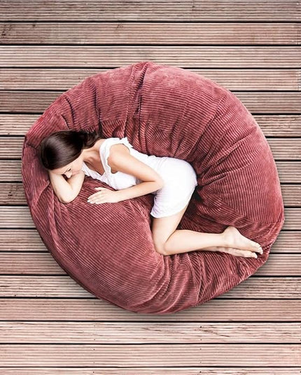 Bean Bag Chairs (No Filler),Bean Bag Cover,Stuffed Animal Storage Bean Bag,Plush Toys Storage Bag,Bean Bag for Kids,Adults,Teens[Large 36 x 45 in] Red Bean Bag - LeafyLoom