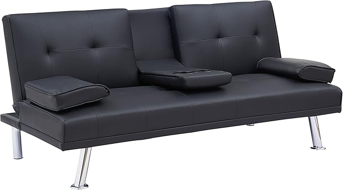 NicBex Rose-SF-00541-DX Sofas, 67" W x 31" D x 33" H, Black - LeafyLoom
