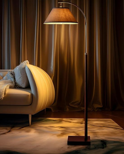 63" Gold Floor Lamp for Living Rooms Tall Arc Standing Lamps for Bedrooms Tall Lamps with Foot Switch for Bedroom - LeafyLoom