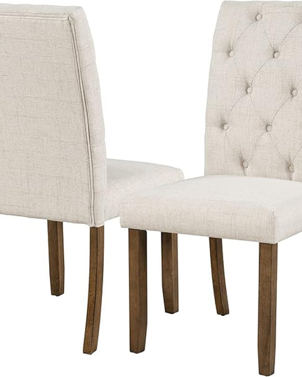6-Piece Farmhouse Dining Table Set Wood Rectangular Tabletop, 4 Tufted Upholstered Chairs and Bench, for Dinette Room and Kitchen, Walnut, 72" L x 42" W x 30" H - LeafyLoom