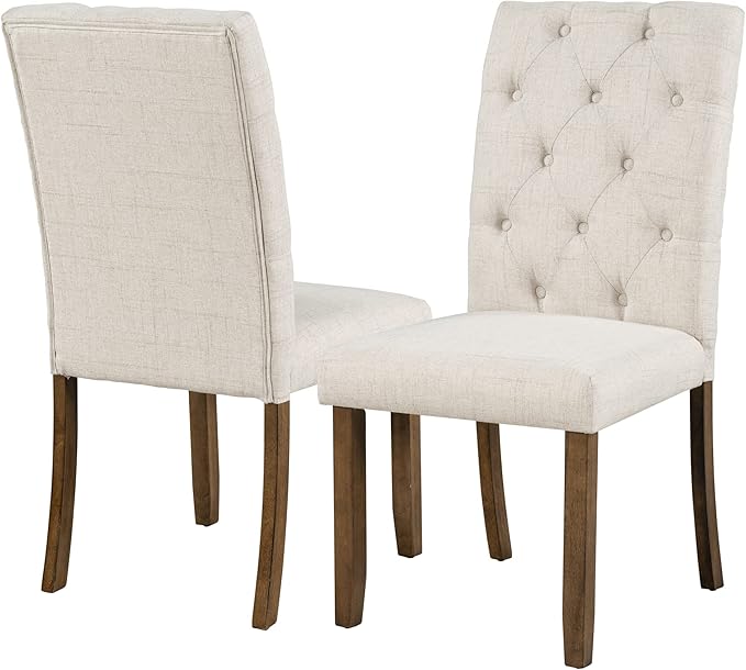 6-Piece Farmhouse Dining Table Set Wood Rectangular Tabletop, 4 Tufted Upholstered Chairs and Bench, for Dinette Room and Kitchen, Walnut, 72" L x 42" W x 30" H - LeafyLoom