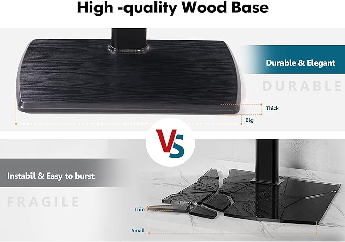 FITUEYES Floor TV Stand Tall Corner TV Stands for TVs 32 37 43 50 55 60 65 70 Inch Swivel TV Mount Stand with Height Adjustable Shelf Upgrade Sturdy Wood Base for Bedroom, Living Room - LeafyLoom