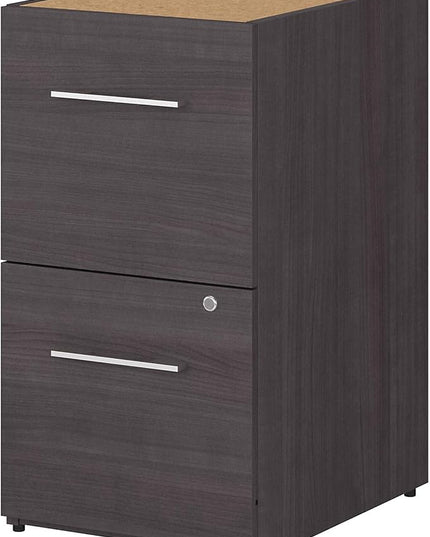Bush Business Furniture Office 500 2 Drawer File Cabinet, 16W, Storm Gray - LeafyLoom