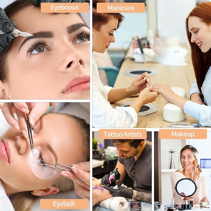 Half Moon Light for Lashes, 22'' Lash Light Lamp for Eyelash Extensions, Esthetician Light Eyelash Lamp with Phone Holder for Tattoo Artists, Nail Tech, Makeup,Skincare - LeafyLoom