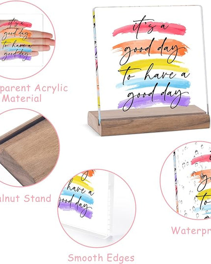 Its A Good Day To Have A Good Day Office Table Desktop Decor Desk Decorations For Women Office - Desk Décor For Women Desk Motivational Work Desk Decor Inspirational Quotes Gifts - LeafyLoom