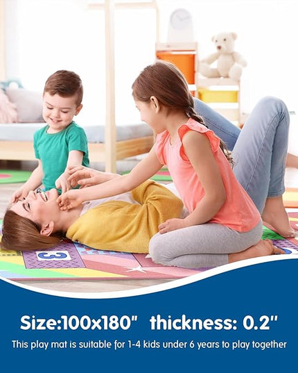 Booooom Jackson Hop and Count Hopscotch Kid Rug,40''x70'' kids Carpet Rugs for3, 4, 5, 6, and 7 Year Olds,Rainbow Rug for Girls Bedroom and kids playroom, Floor Mat Suitable for indoor and outdoor - LeafyLoom