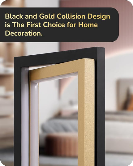EDISHINE LED Table Lamp, 3 Color Temperatures Bedside Lamp (3000K 4500K 6000K), 750LM Touch Stepless Dimmable Nightstand Lamp for Living Room Bedroom Office, Dual-Frame Rectangle, Angle Adjustable - LeafyLoom