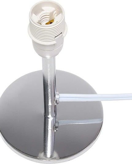 Simple Designs LT2061-GRY Mini Chrome Angled Fabric Shade Table Lamp, Gray - LeafyLoom
