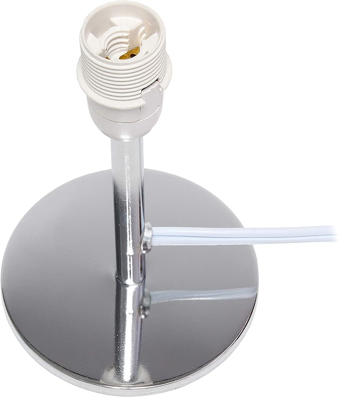Simple Designs LT2061-GRY Mini Chrome Angled Fabric Shade Table Lamp, Gray - LeafyLoom