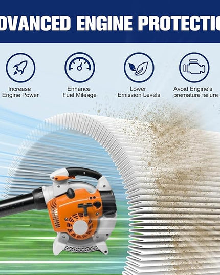 BG55 Air Filter for Stihl BG 55 BG85 SH85 BG65 SH55 BG45 Leaf Blower Parts 4229 120 1800 Tune Up Kit Air Cleaner Fuel Line Filter Primer Bulb Spark Plug (Pack of 3) - LeafyLoom