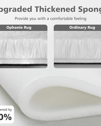 Ophanie Machine Washable 6 x 9 Rugs for Living Room,White,Large Fluffy Fuzzy Plush Shag Comfy Soft,Non-Slip Indoor Floor Carpet,for Kids Boys Girls Dorm，Room,Bedroom,Playroom，Home Decor Aesthetic - LeafyLoom