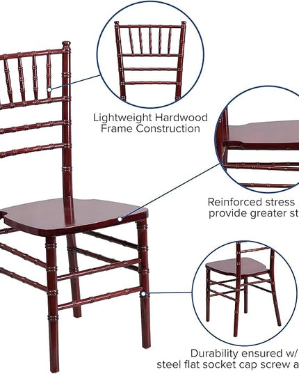 Flash Furniture HERCULES Series Mahogany Wood Chiavari Chair - LeafyLoom