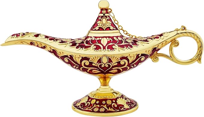 Vintage Legend Aladdin Lamp Magic Genie Wishing Light,Collectable Rare Classic Arabian Costume Props Lamp Tabletop Decor Crafts for Home/Wedding Decoration&Gift for Party/Halloween/Birthday - LeafyLoom