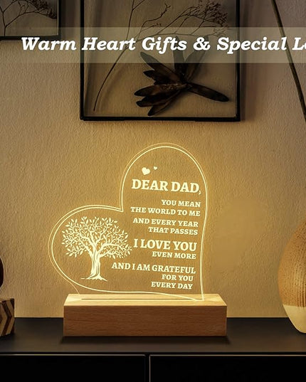Welsky Birthday Gifts for Dad from Daughter Son, Personalized Dad Night Light Gifts for Birthday, Christmas, Dad Presents from Kids - LeafyLoom