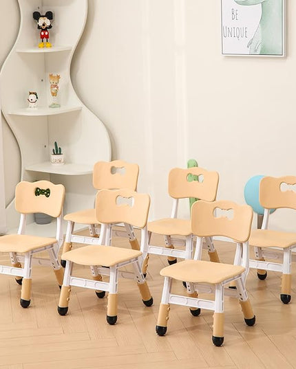Kids' Desk Chairs Adjustable Height is Suitable for Children's Chairs Used in Families, Schools and Day-Care Between 2-10 Years Old The Max Bearing Capacity is 220LB(4PCS-Beige) - LeafyLoom
