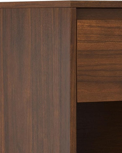 SIMPLIHOME Hunter Nightstand, 20 inch, Walnut - LeafyLoom