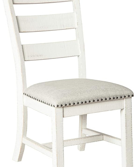 Signature Design by Ashley Valebeck Vintage Farmhouse Cushioned Dining Chair, 2 Count, Whitewash - LeafyLoom