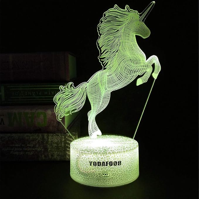 Unicorn Night Light Lamp, Unicorn Toy Gifts for Boys Girl Teen Kids, Bedroom Table Decor Light, 16 Color Remote Lamp Smart Touch - LeafyLoom